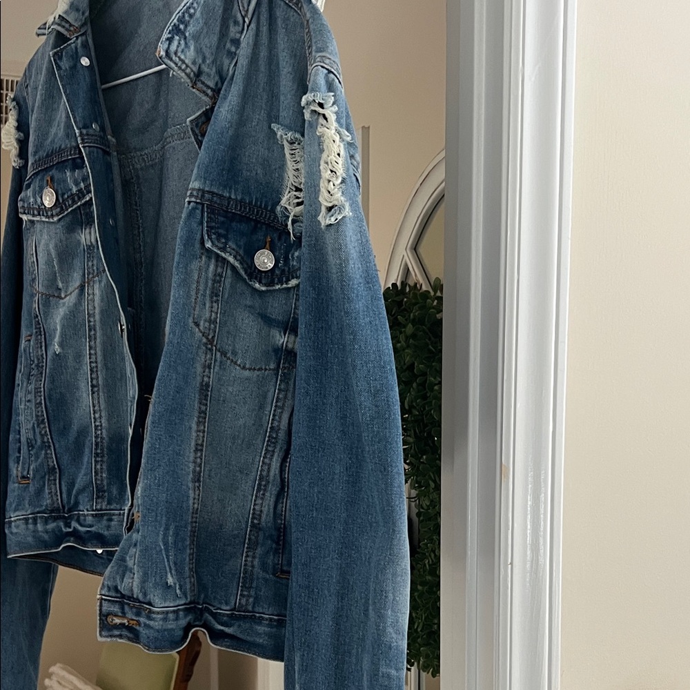 Almost Famous Ripped Denim Jacket - Picture 3 of 3